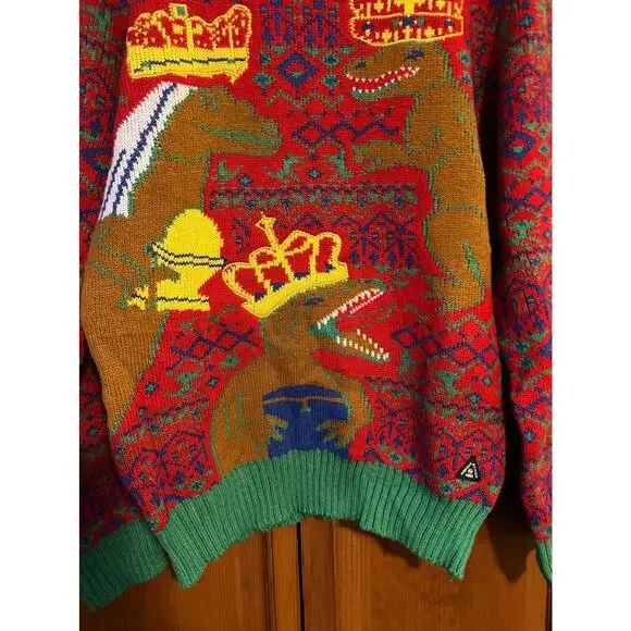 American Stitch Men's Three Kings Dinosaur Ugly Christmas Sweater Pullover SZ M - Picture 3 of 10